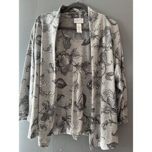 Alfred Dunner M Layered Look Sweater Top Floral Romantic Valentine's day spring